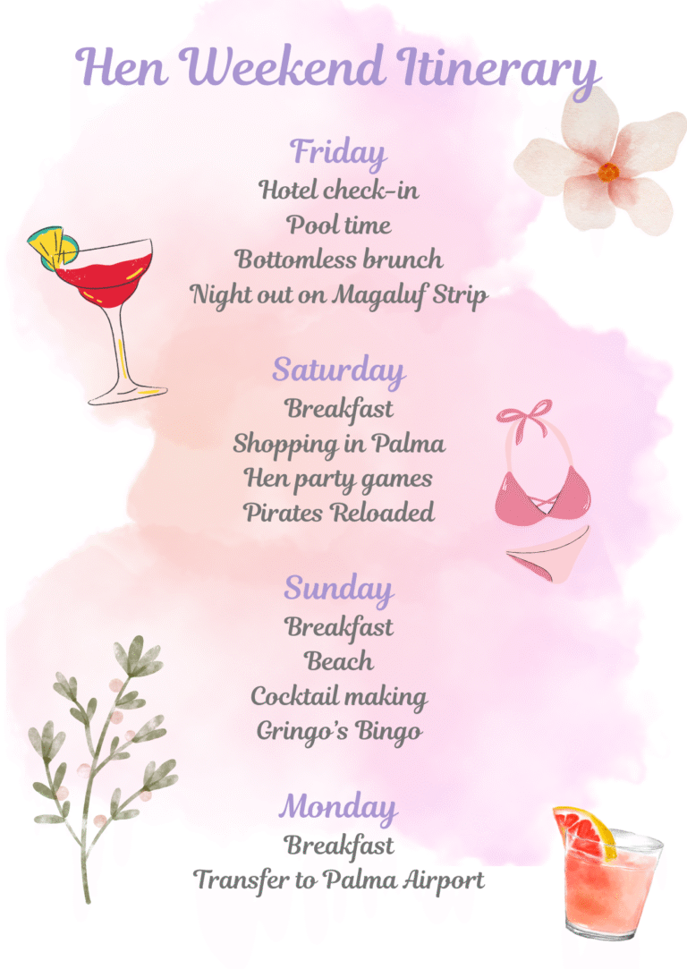 Magaluf hen party itinerary