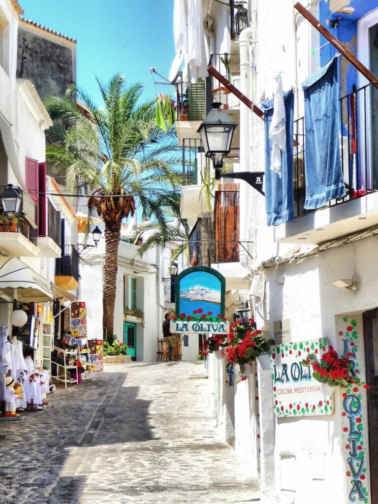 Cobbled street in Ibiza Town